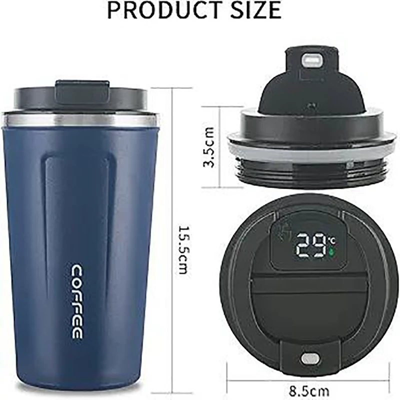 تراول ماگ دماسنج دار 510 میل برند COFFEE